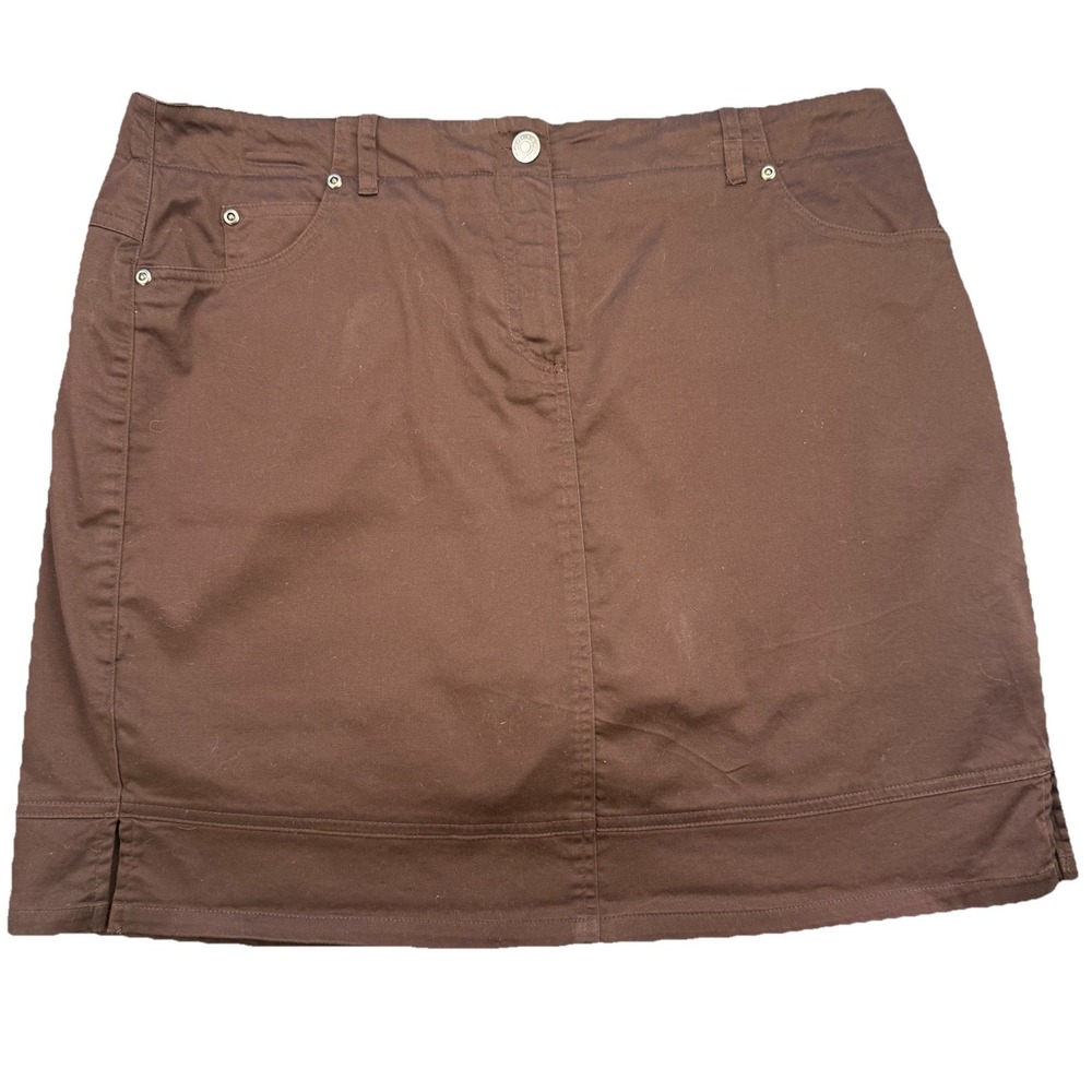 Bamboo Traders Women's Skort Brown Golf Pockets Beach Size 16‎
